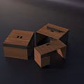 Modern Wooden Office Desks With Modular Geometric Structure And Multiple Units 3d model