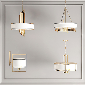 Modern lamp combination chandelier 3d model