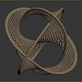 Modern Decorative Metal Equipment With Intertwined Rings And Perforated Mesh Design