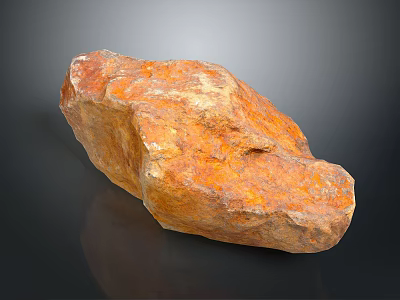 Wood Stone Natural Raw Piece in Orange Brown with Rough Texture and Natural Shape 3d model