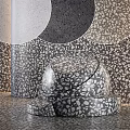 Gray Speckled Texture Cylindrical Components With Semi Circular Spherical Shapes And Light Effects