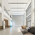 Modern Office Building Lobby 3d model