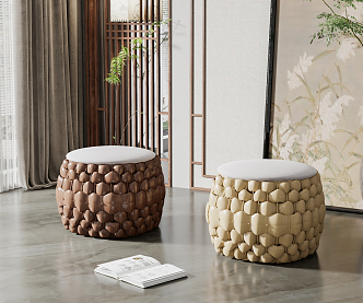 New Chinese Stool Combination 3d model