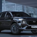 Black Hyundai SUV Featuring Modern Exterior Design Sleek Headlights And Bold Grille