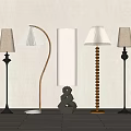 French Floor Lamp Combination Middle Ancient Floor Lamp 3d model
