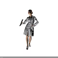 Woman In White Lab Coat Holding Folder With Stethoscope On Gray Background
