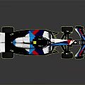 Formula 1 Race Car Blue White Red Martini Sponsored With Aerodynamic Body And Racing Tires
