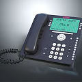 Black Digital Landline Phone With Caller ID Display Screen Numeric Keypad And Coiled Cord