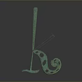 Green Patina Bronze Decorative Household Item With Spiral And Curved Design