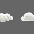 Cloud Shaped Ceiling Light with Soft White Glow for Modern Living Spaces 3d model