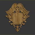 Ornate Wooden Carving Decorative Plaque With Scroll Patterns And Floral Details