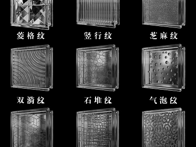 Decorative Wall Surface Textures Featuring Diamond Vertical Stripe Speckled And Bubble Patterns 3d model