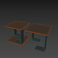 Modern Black Side Tables With Square Tabletop And Unique Base Design 3d model