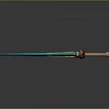 Glowing Blue Blade Sword With Golden Twisted Hilt On Black Background