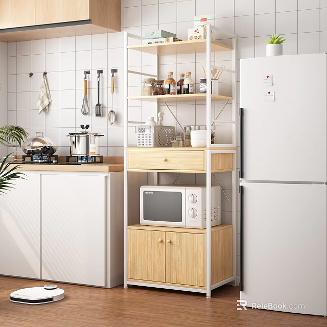 Modern Bathroom Cabinet Rack With Drawers Cabinet Doors And Storage Functionality 3d model 