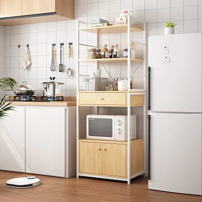 Modern Bathroom Cabinet Rack With Drawers Cabinet Doors And Storage Functionality 3d model