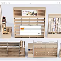Wooden Display Shelves With Multi Tiered Design For Retail Store Merchandise