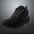 Black High Top Hiking Shoes With Durable Sole And Breathable Mesh For Outdoor Sports