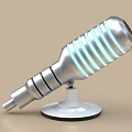Modern Headphone Speaker System With Silver Microphone And Blue LED Lights Design 3d model