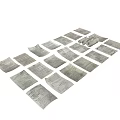 Scattered White Papers And Rolled Documents On Black Background Surface 3d model