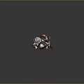 Game Movie Character With Mechanical Armor Red Eye Weapons And Post Apocalyptic Industrial Design