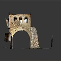 Traditional Architecture With Stone Wall And Arched Red Brick Tiled Roof