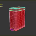 Red Square Foot Pedal Trash Can With Modern Design For Home Use And Sleek Look