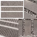 Rustic Stone Wood Decorative Design With Wooden Planks And Stone Pebble Inlays