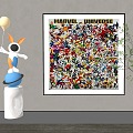 Cartoon Hanging Paintings Cartoon Hanging Paintings Children Hanging Paintings 3d model