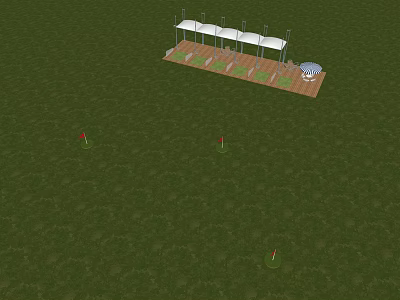 Tensile Membrane Structure Design For Outdoor Grass Covered Platform With Multiple Canopies 3d model