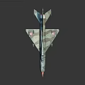 Military Aircraft Model Camouflage Green With Red Nose Detailed Design Markings On Black Reflective Surface