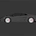 White Sleek Sports Car With Black Windows Red Rims And Aerodynamic Design
