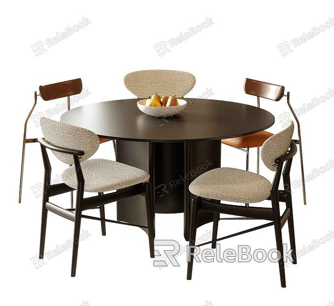 Modern Dining Table and Chair Combination Round Dining Table Dining Chair Single Chair model