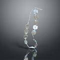 Elegant Delicate Silver Chain Necklace With Transparent Petal Shaped Beads