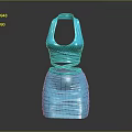 Elegant Turquoise Sleeveless Dress With Ruched Design And Fitted Silhouette