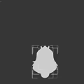 Game Movie Character Green Skin Demon Head With Horns Red Bloodstains Open Mouth Sharp Fangs