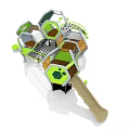 Hexagonal Playground Equipment with Green Gray Slides Climbing Frames and Interactive Elements 3d model
