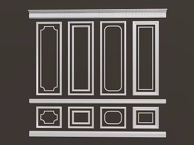 Gypsum Cornice Decorative Wall Panels With Ornate Patterns And Various Shapes Design 3d model