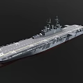 Aircraft Carrier With Flight Deck And Island Structure For Military Operations