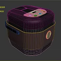 Modern Electric Rice Cooker With Digital Control Panel And Burgundy Finish