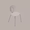 Modern Single Chair With Silver Metal Frame And Ergonomic Back Design