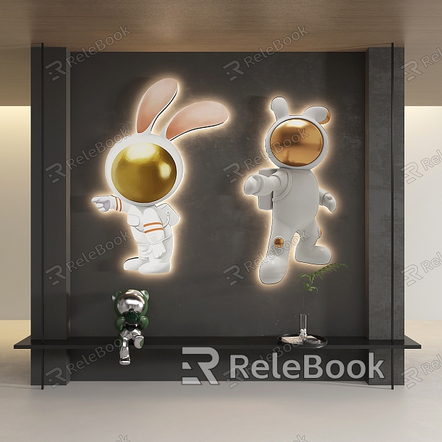 Luminous rabbit wall decoration pendant model