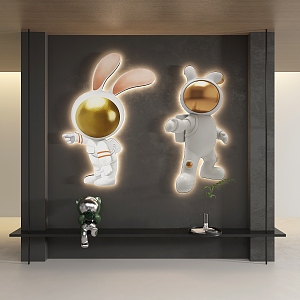 Luminous rabbit wall decoration pendant 3d model