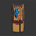 Yellow Car With Blue Shark Doll And Orange Surfboard On Roof Red Interior Black Stripes