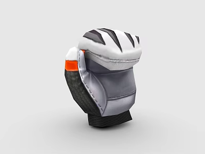 Gray And White Protective Sports Gear With Black Padded Layers And Orange Accents 3d model