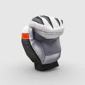 Gray And White Protective Sports Gear With Black Padded Layers And Orange Accents
