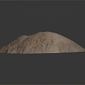 Natural Light Brown Rock With Rough Surface Isolated On Dark Background 3d model