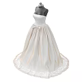 Elegant Strapless Wedding Dress With Lace Details Flowy Skirt And Bow Belt