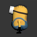 Minion Character From Animated Movie With Yellow Body Blue Overalls And Single Large Eye