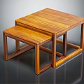 Modern Wooden Nested Tables With Smooth Surface And Sturdy Frame Structure For Home Furniture